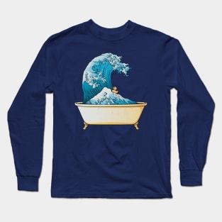 Bathtub Kanagawa Wave by Tobe Fonseca Long Sleeve T-Shirt